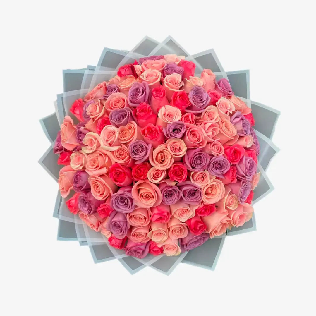 Ramo de 100 Rosas en Tonos Pastel