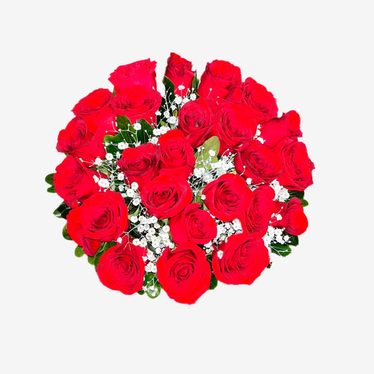 Arreglo de 24 Rosas en Caja Cilíndrica