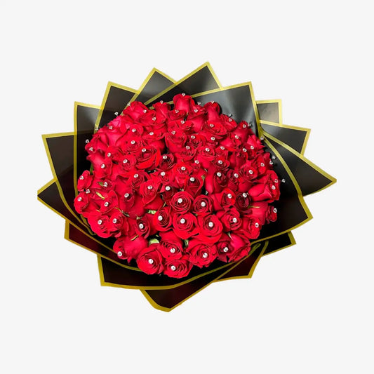 Ramo de 80 Rosas con Piedras Decorativas