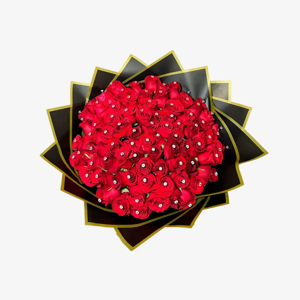Ramo de 80 Rosas con Piedras Decorativas