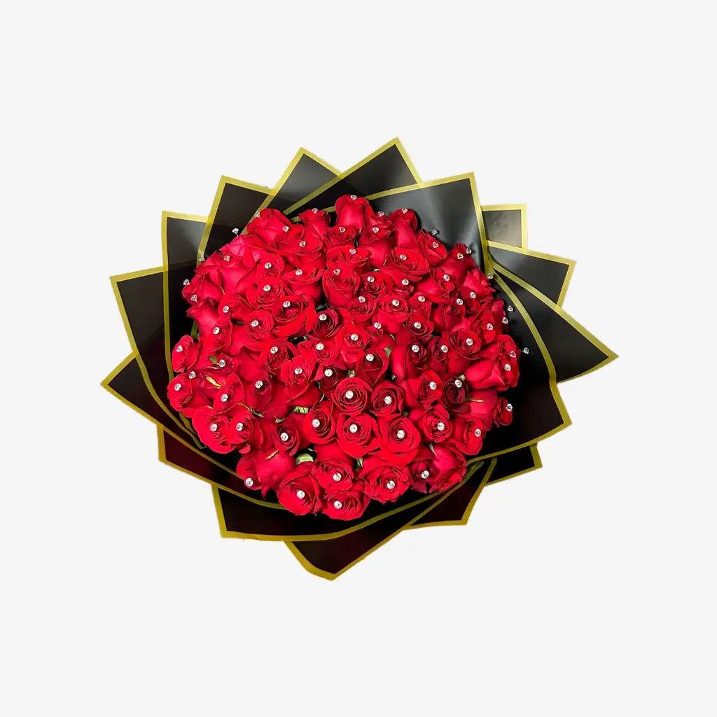 Ramo de 80 Rosas con Piedras Decorativas