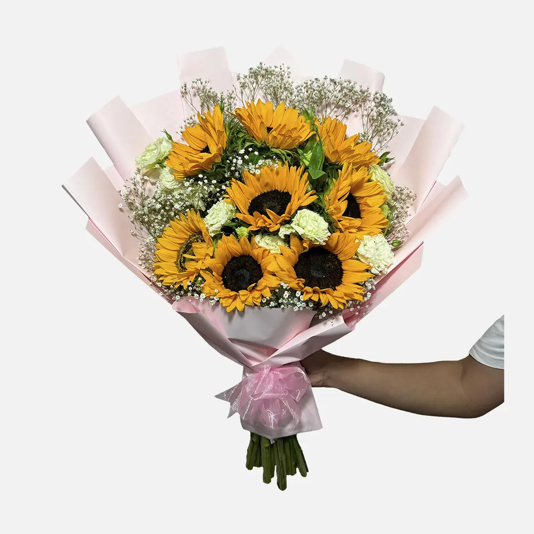 Ramo de Girasoles con Lisianthus y Baby Breath