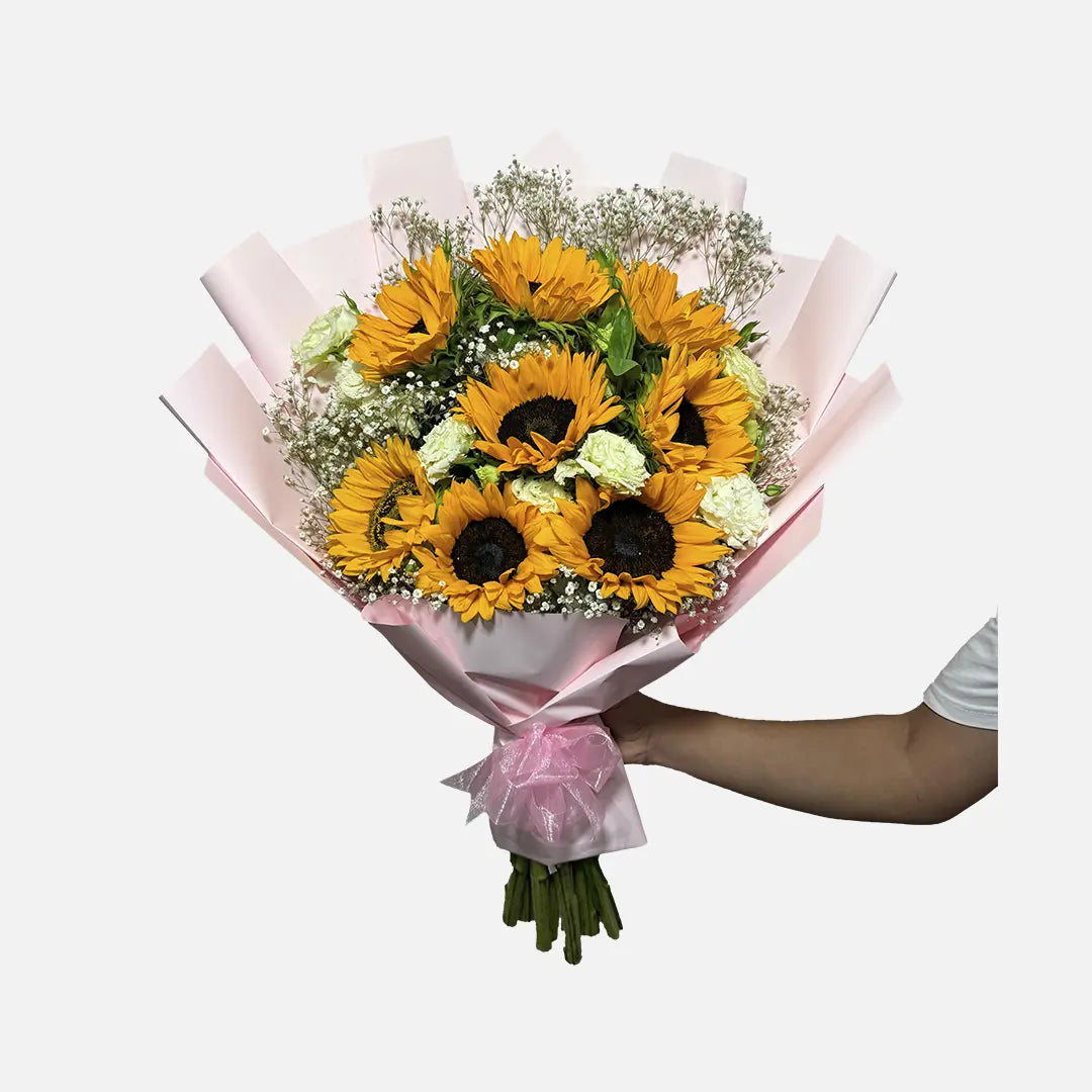 Ramo de Girasoles con Lisianthus y Baby Breath