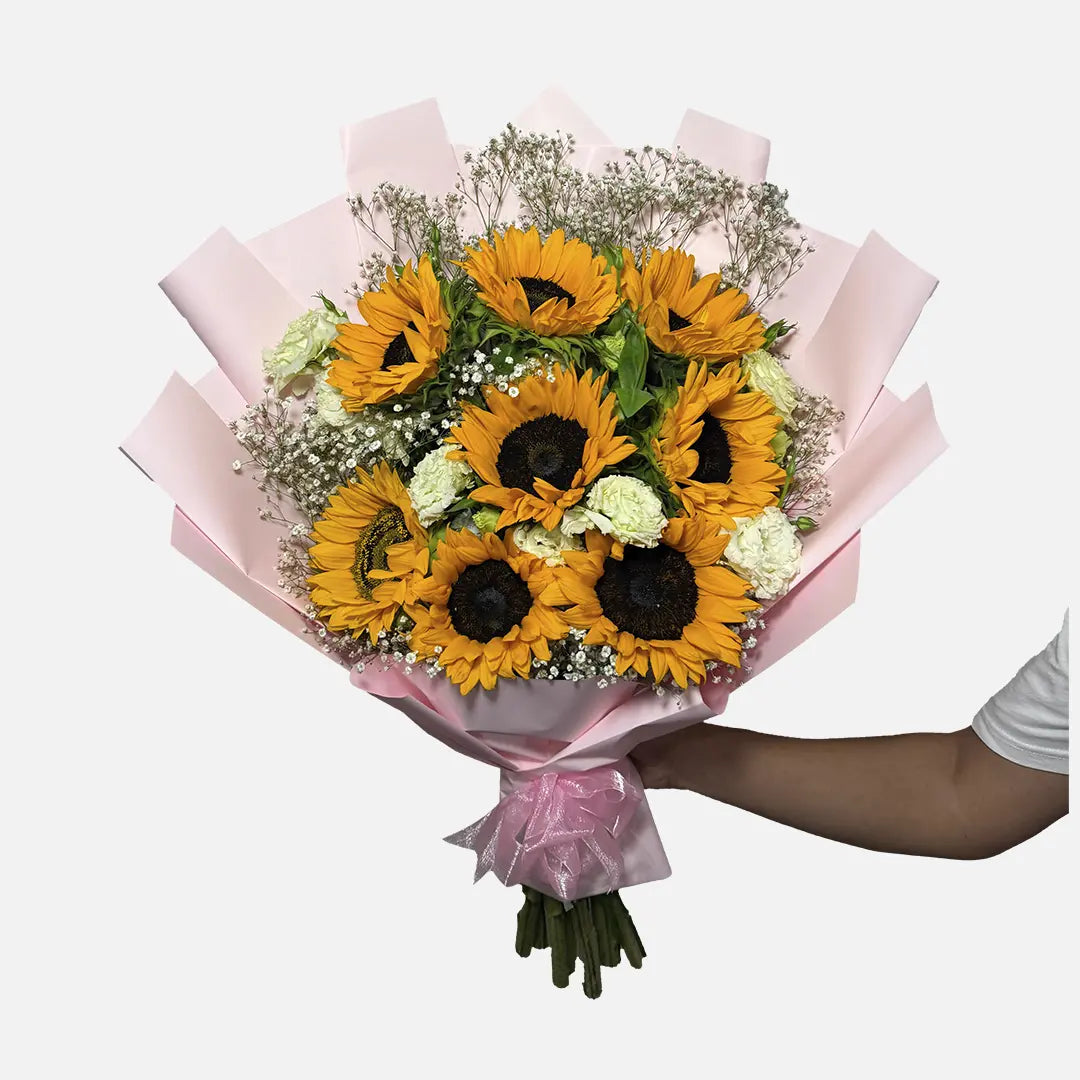 Ramo de Girasoles con Lisianthus y Baby Breath