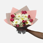 Bouquet of 10 Tulips with 5 Gerberas