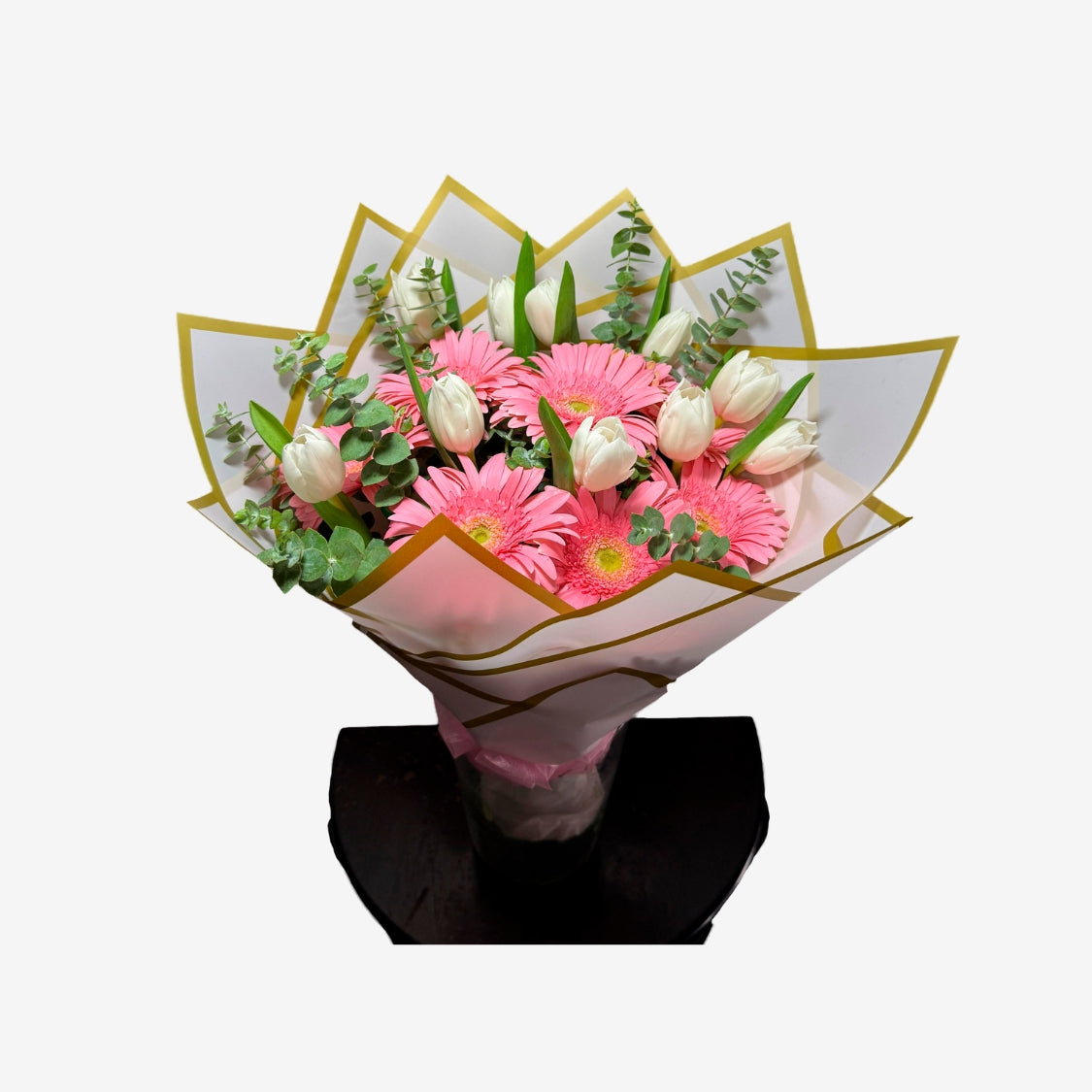 Ramo de tulipanes con gerberas y dolar
